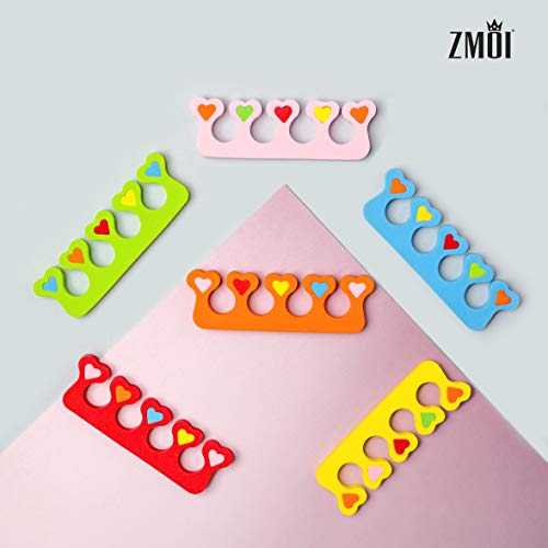 6 Pieces Colorful Girly Mini Emery Nail Files + 6 Pairs Heart Design Toe Separators Manicure/Pedicure Kit Kid Spa Party (Pack of 1) - size: 12 Piece Set
