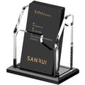 SANRUI Black Vertical Business Card Holder for Desk 1 Slot Clear Acrylic
