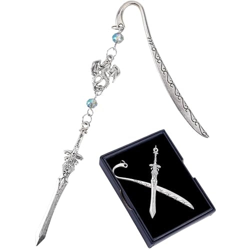 Fantasy Fourth Wing Bookmark - Cool Fourth Wing Book Mark Tassel Chain Pendant Metal Inspirational Ancient Silver Bookmarks Reader Men Boy Valentines Gift Students Teachers School Supplies