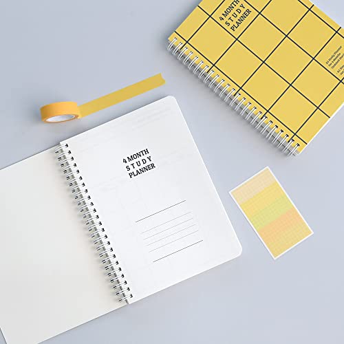 Monolike Checkers 4 Month Study Planner, Green - Academic Planner, Weekly & Monthly Planner, Study plan - color: Checkers - Green