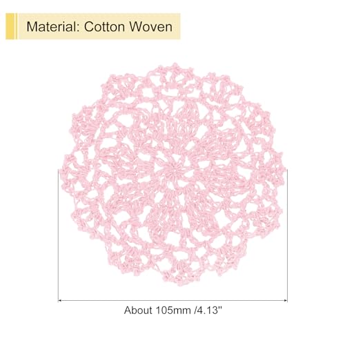 uxcell Fabric Coasters, 8pcs 4" - Cotton Woven Crochet Doilies, Lace Embroidery Cup Mat with Floral Pattern for Wedding Party Decoration (Light Pink) - color: Light Pink