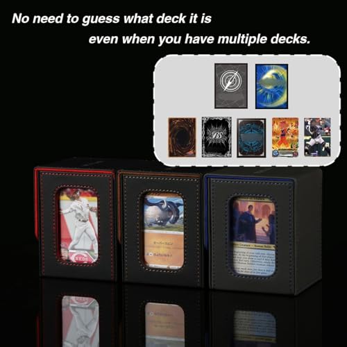Venssu MTG Deck Box with Commander Display, Fits TCG Cards (Purple&Red) - color: Purple&Red