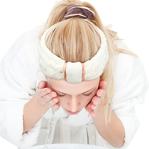 WILLBOND Spa Headband for Washing Face,Beige - color: Beige