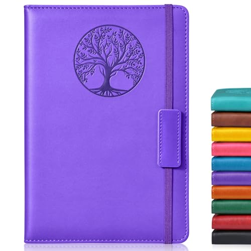 Biuwory Leather Journal Notebook,256 Thick Lined Pages,Hardcover 5.7"×8.3" - color: Purple, size: Lined-256 Pages (5.7"×8.3")