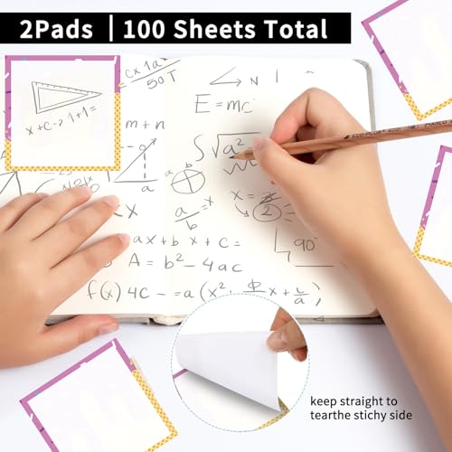 Sticky Notes 3x3 Inches, 2 Pads, Easy Post Cute Self-Stick Notes, Colorful Self Stick Notes Pads for Home Office Notebooks Accessories, Strong Adhesive Note Pad Pink Ice Cream Drip - color: Pink Ice Cream Drip