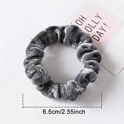 KINGMAS 10 Pcs Hair Ties Velvet Scrunchies, Elastic Flannelette Hair Bands