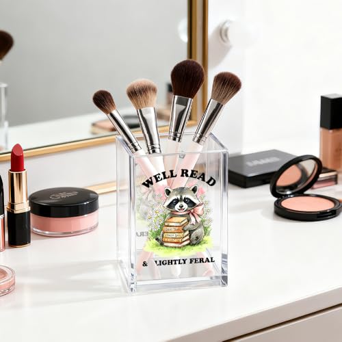 Well Read Slightly Feral Pen Pencil Holder, Raccoon Desk Accessories - color: Transparent37