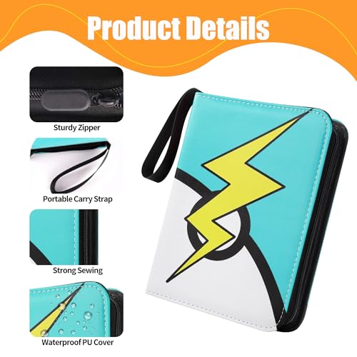 4 Pocket Trading Card Binder, Portable Card Collection for Standard Cards - color: B Blue, size: 4-Pocket