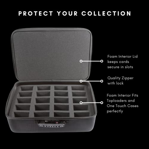 Card Titan Toploader and One Touch Trading Card Storage Box with Zipper Lock - Sports Card Deck Box Fits Up to 400 Sleeved Collectible Sports Cards or up to 80 Magnetic Cases