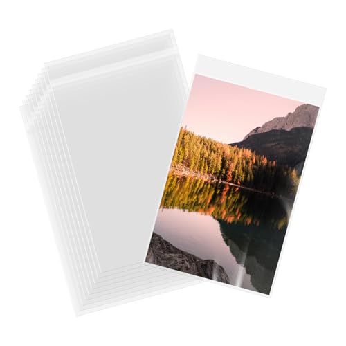 AUEAR, 12"x18" (100 Pack) Clear Plastic Sleeves - Acid Free 1.6Mil Crystal Resealable Bags -Fit for Prints, Photos, Documents, Clothing, T-Shirt - size: 12 x 18 inches
