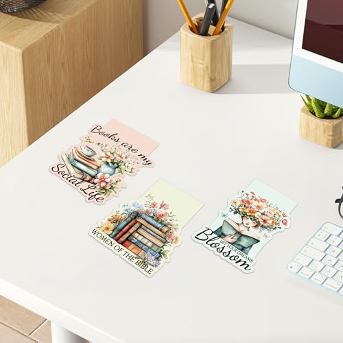 Vintage Floral Magnetic Bookmarks, 12 Pcs Book Lovers Magnet Book Mark Clips for Reading, Cute Bookish Gifts for Women Girls, Flower Page Marker for School Office Christmas Stocking Stuffers - style: Vintage Floral