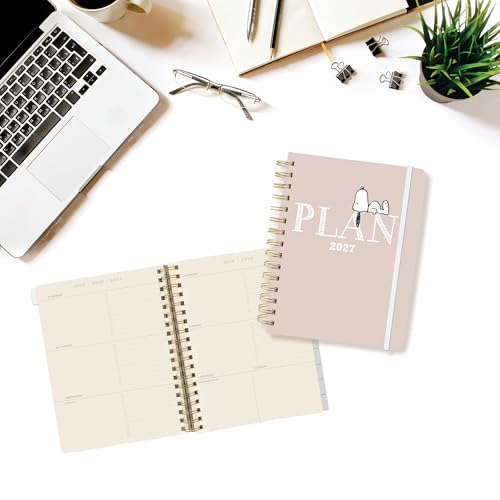 Graphique Peanuts 18 Month Planner, July 2026 – Dec. 2027, Hardbound Spiral Planner with Monthly Tabs, Holidays & Reminder Stickers, 6 x 8 - color: Peanuts