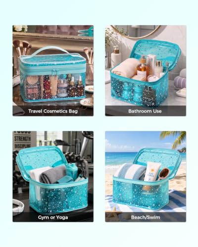 Star Clear Makeup Bag, Waterproof Travel Cosmetic Bag Toiletry bag,Blue - color: Blue