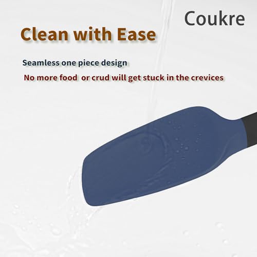 Coukre Silicone Spatula Set of 5,High Temperature Resistant, Food Grade Silicone, Dishwasher Safe, for Baking, Cooking (Colorful A Black) - color: Colorful A Black