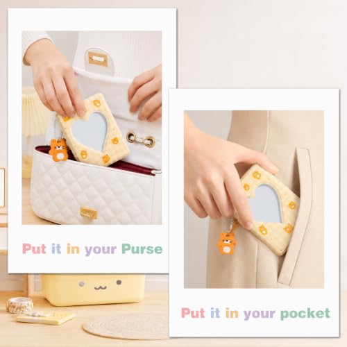 Nicunom 6 Pack Mini Photocard Album Binder, 3 Inch Mini Photo Album Kpop Photo Card Holder Book with Pendant, Heart Hollow Photocard Binder for Collecting, 40 Pockets