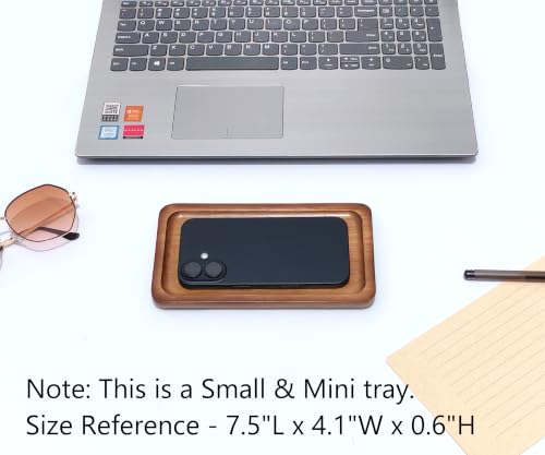 Small Wooden Mini Tray (7.5 x 4.1 inch), Rectangular Serving Tray - color: Rectangular - Brown, size: 7.5" x 4.1" x 0.6"