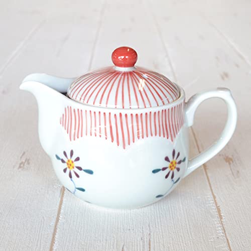 Japanese Teapot for one person Ceramic 7.8 fl oz Arita Imari ware Made in Japan Porcelain Tea pot Aka-Tokusa