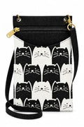 Danny K. Women's Tapestry Crossbody Cell Phone or Passport Purse, Handmade in USA - color: Meowser