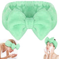 Shintop Makeup Headband, Soft Spa Headband with Bow for Skincare - color: Light Green