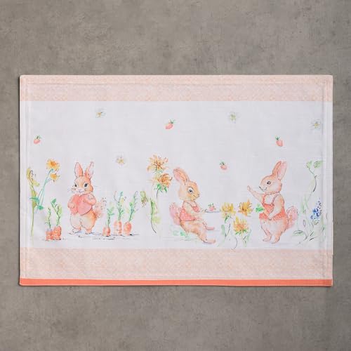 Maison d' Hermine Placemats Set of 4 Reusable 100% Cotton (13"x19") - color: 008 - Bunny Party, size: 13" X 19" (Pack of 4)