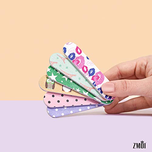 6 Pieces Colorful Girly Mini Emery Nail Files + 6 Pairs Heart Design Toe Separators Manicure/Pedicure Kit Kid Spa Party (Pack of 1) - size: 12 Piece Set