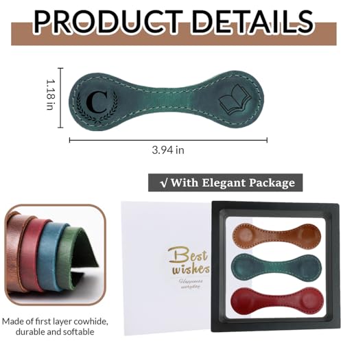 3Pcs Personalized Leather Magnetic Bookmark, 26 Letters Bookmarks Customized Engraved Initial Book Mark Cute Custom Marker Meaningful Gift for Women Men Book Lovers (F, 1Bird+1Heart+1Book) - color: F, size: 1Bird+1Heart+1Book