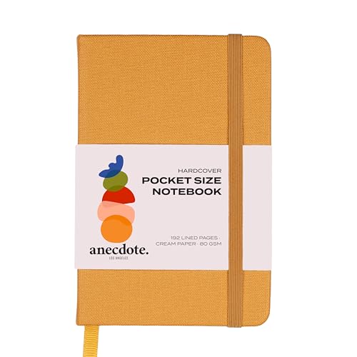Anecdote Journal Notebook (5.5"x3.5" Pocket Size) 192 Lined Pages Hardcover - color: Mustard, size: 5.5" x 3.5"