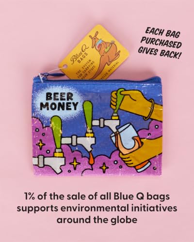Blue Q Coin Purse - Cute Coin Pouch for Men & Women, Small Pouch Organizer - color: Beer Money (taps)