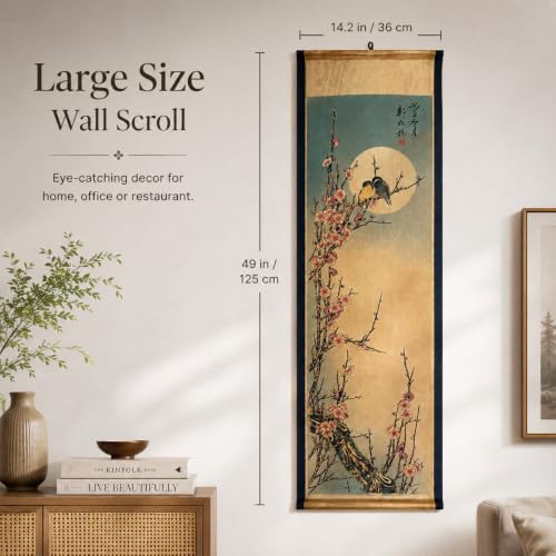 Wall Art Poster Prints Painting Scroll Hang Decor Plum Bossom Flower Bird - color: F1