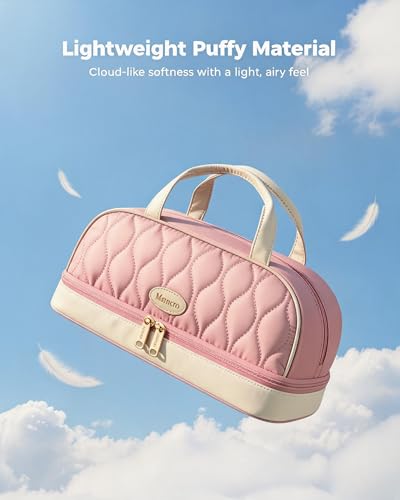 Mancro Carrying Case for Shark FlexStyle, Quilted Hair Tools Travel Bag - color: White Pink, size: Standard
