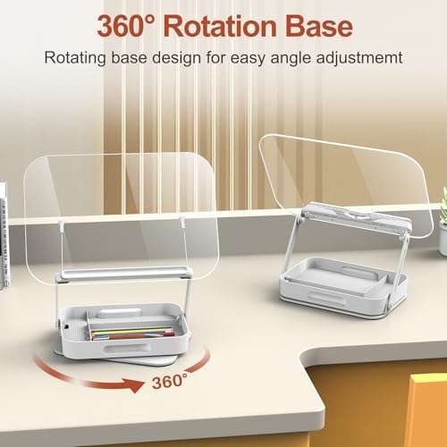 BYMECOST Acrylic Book Stand for Reading, Book Stand with Storage, White - color: White With Storage, size: 13.4"