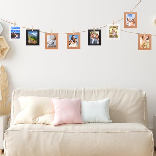 30Pcs 4x5Inch 3colors Paper Photo Frames with String & Clips - color: 3 colors, size: 4x5inch