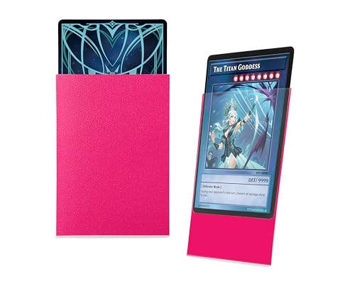 TitanShield (150 Sleeve) Colored Small Japanese Sized Trading Card Sleeves Deck Protector for Yu-Gi-Oh, Cardfight!! Vanguard & More (Viva Magenta) - color: Viva Magenta