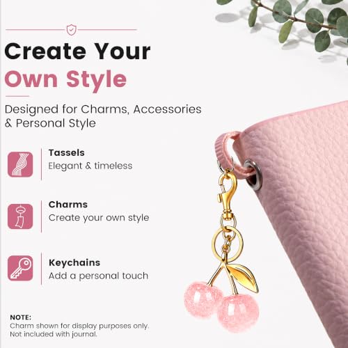 CAGIE College Ruled Journal for Men & Women, Softcover A5 Leather Notebook - color: Pink, size: 1 Pack