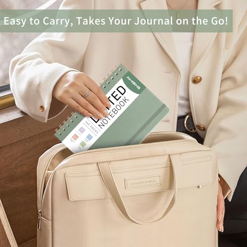 AHGXG Dotted Journal, 140 Pages, A5 (5.7" x 8.3") - color: Sage Green, style: A5-Dotted