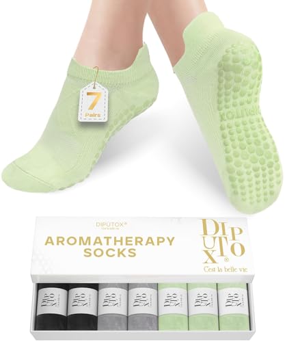 7 Pairs Pilates Socks with grips for Women- Non Slip, Ankle Yoga Socks for Yoga, Pilates, Ballet & Barre - color: Multicolor-07