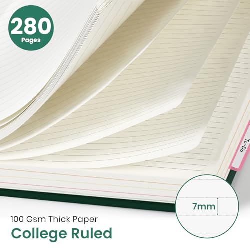 Taja Cute Large Spiral Lined Notebook for Work with 5 Removable Dividers - color: E-Butterfly