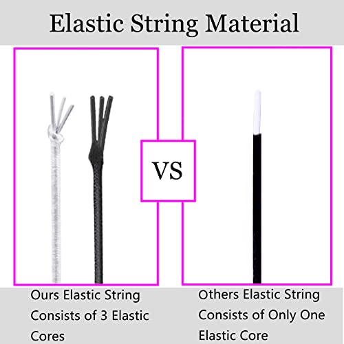 LUSTEMBER Stretchy String for Bracelets, 4 Rolls 1 mm Sturdy Elastic String Elastic Cord for Jewelry Making, Necklaces, Beading (2 Black+ 2 White) - size: 2 Black+2 White