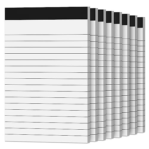 8 Pack Note Pads 4x6 Inch Paper of White Small Notepads 4x6 for Work Study - color: White - 8 Pack, size: 4 x 6-College Ruled