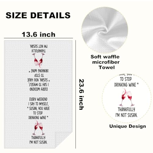 Lovdazzles 2 Pcs Funny Wine Kitchen Towels Decorative Tea Towel - color: Multi 1602