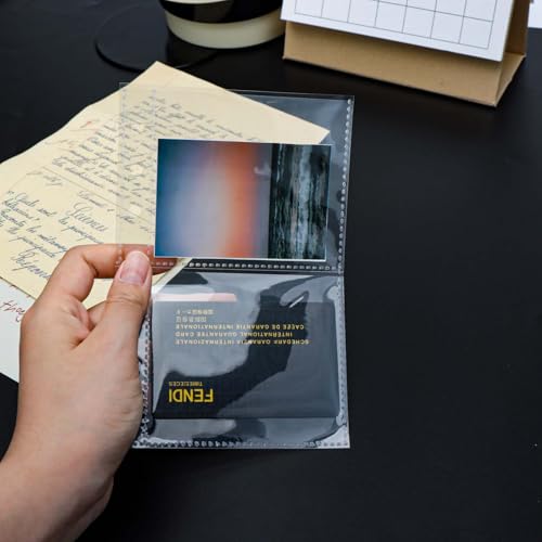 40 Sheets A6 Binder Sleeves Clear Page Protectors 3.4''x3'' 2 Pockets Plastic Photo Album Refill for 6 Ring Binder Cards Cash Photocards - size: A6 3.4''x3'' 2 Pockets