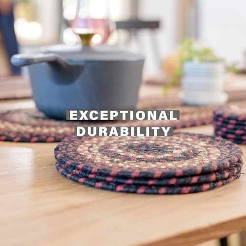 Homespice Prescott Jute Braided Placemats, Oval 13x19 Set of 4 - color: Prescott
