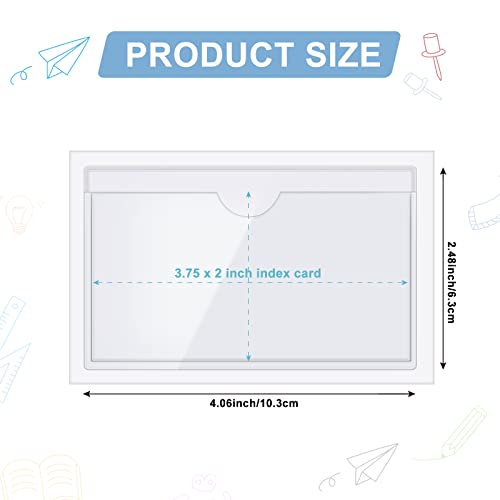 Chinco 30 Pcs Self Adhesive Clear Index Card Pockets,4.06 x 2.48 Inches - size: 4.06 x 2.48 Inches