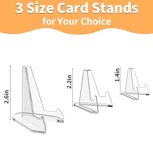 NIUBIER Card Display Stand, Arcylic Card Holder, Clear Mini Easel 2.7 in - size: L-2.7 in