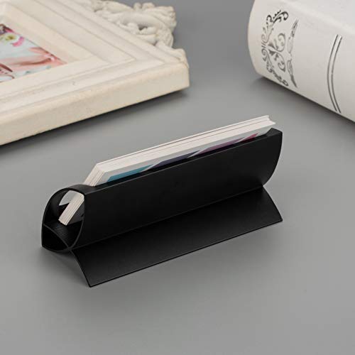 Metal Business Card Holder for Desk, Modern Aluminum Business Card Display Holder Stand, Desktop Name Card Rack Organizer Desk Accessory for Office Home (Black) - color: Black
