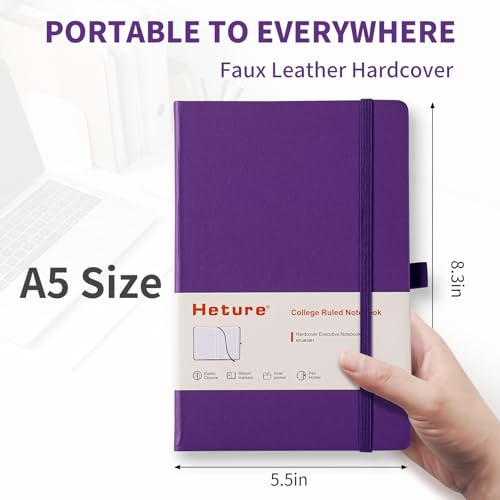 Hardcover Notebooks, A5 Lined Journals Notebook for Writing 160 Pages - color: Lavender Purple, size: 1 Pack