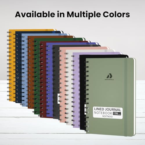 Nextnoid A5 Lined Spiral Notebook - 170 Pages, College Ruled, Brown - color: m-Brown