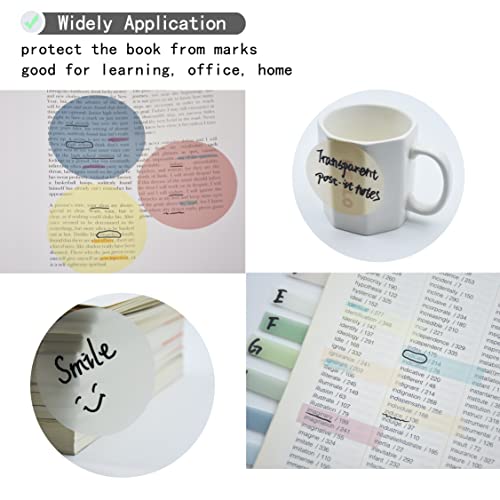 YOUDEFUL 800Pcs Transparent Sticky Note, 2.76x2.76 Clear Round Sticky Note - size: Round Morandi