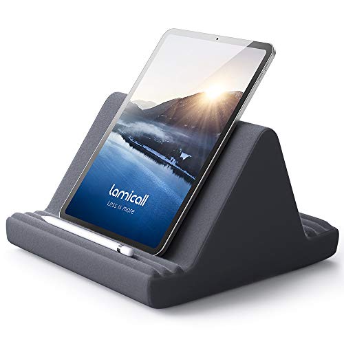 Lamicall Tablet Pillow Stand iPad Bed Soft Holder for Lap 6 Viewing Angles - color: Grey
