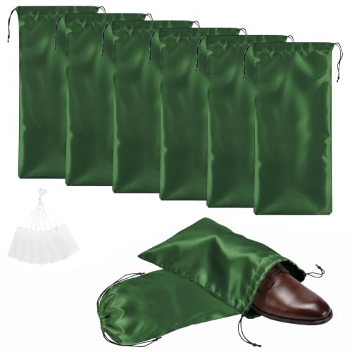 Q&J Fabric Co. 6 Pack Satin Dust Bag 17.7x7.9 inch Bright Green 100% Polyester Silk Bag Purse Dust Bag Shoe Bags for Closet Purse Protector Bag Dust Covers for Purses - color: Bright Green, size: 17.7"x7.9"